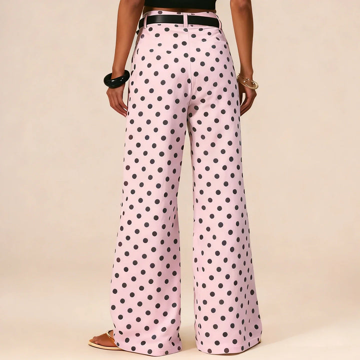 Elodie Polka Dot Wide-Leg Trouser