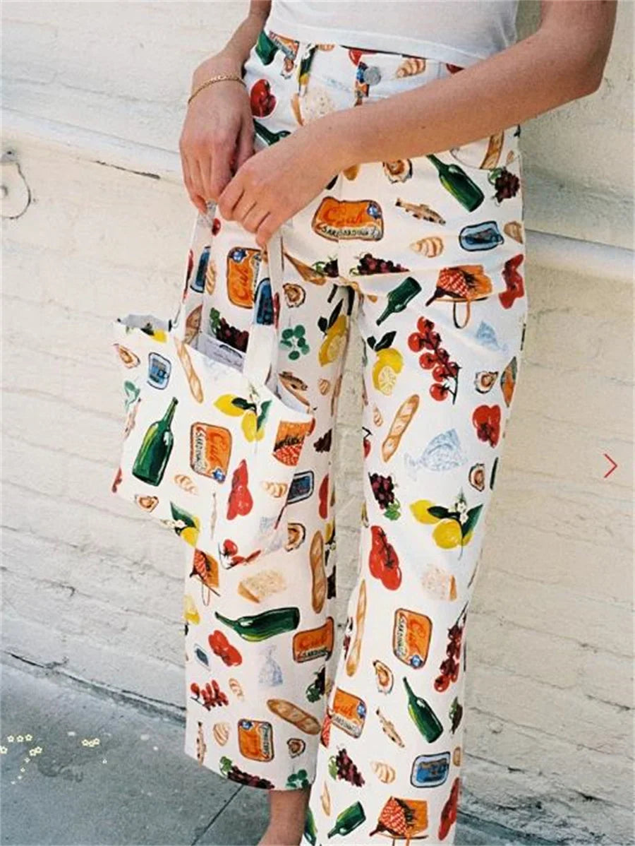 Maribelle Printed Straight Leg Jeans