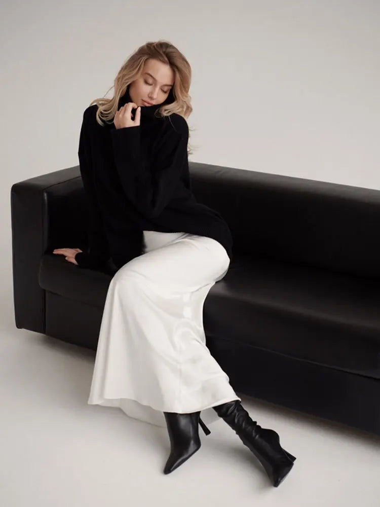 Evelisse Satin Fishtail Maxi Skirt