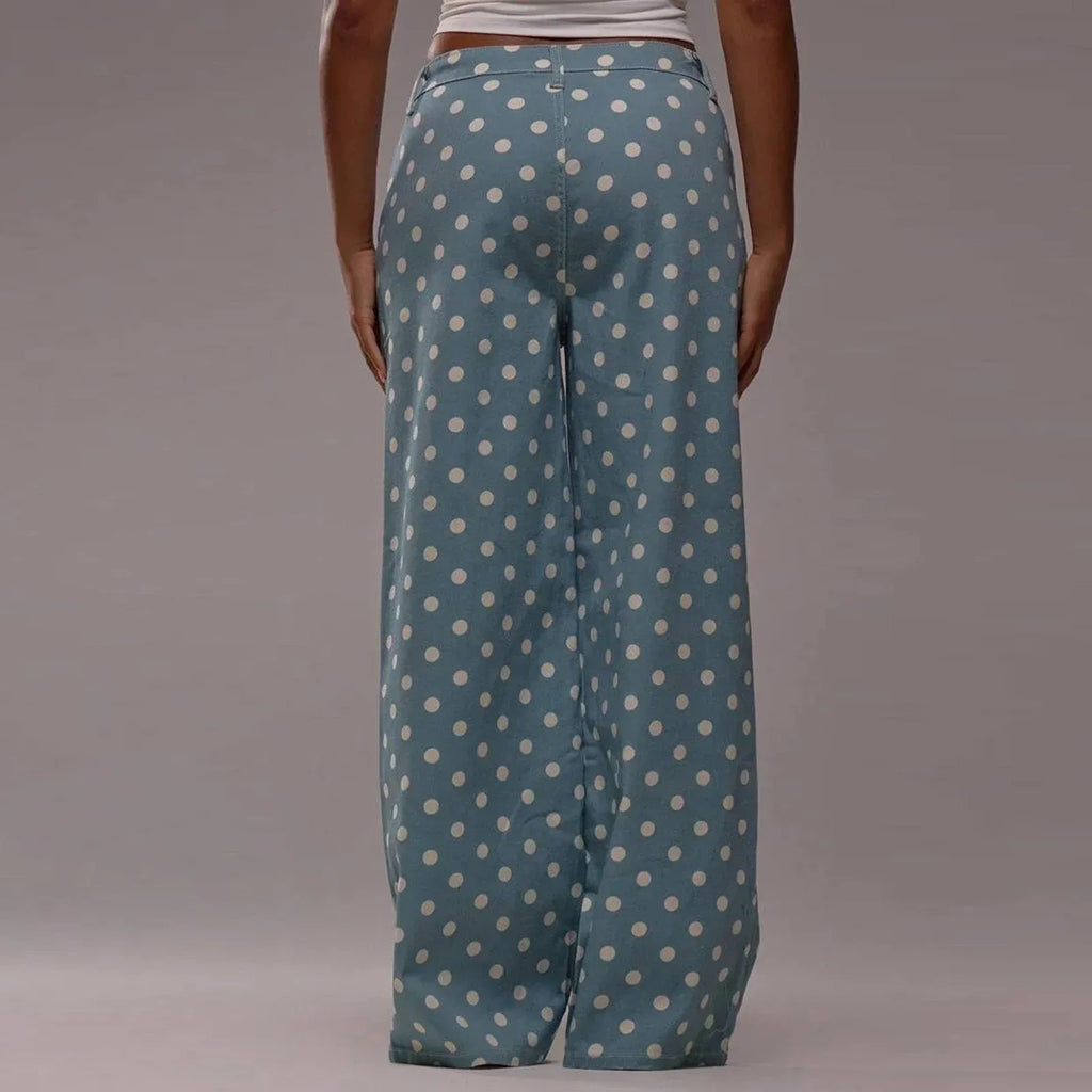 Elodie Polka Dot Wide-Leg Trouser