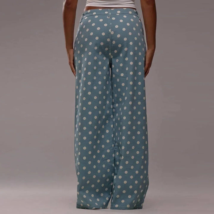Elodie Polka Dot Wide-Leg Trouser