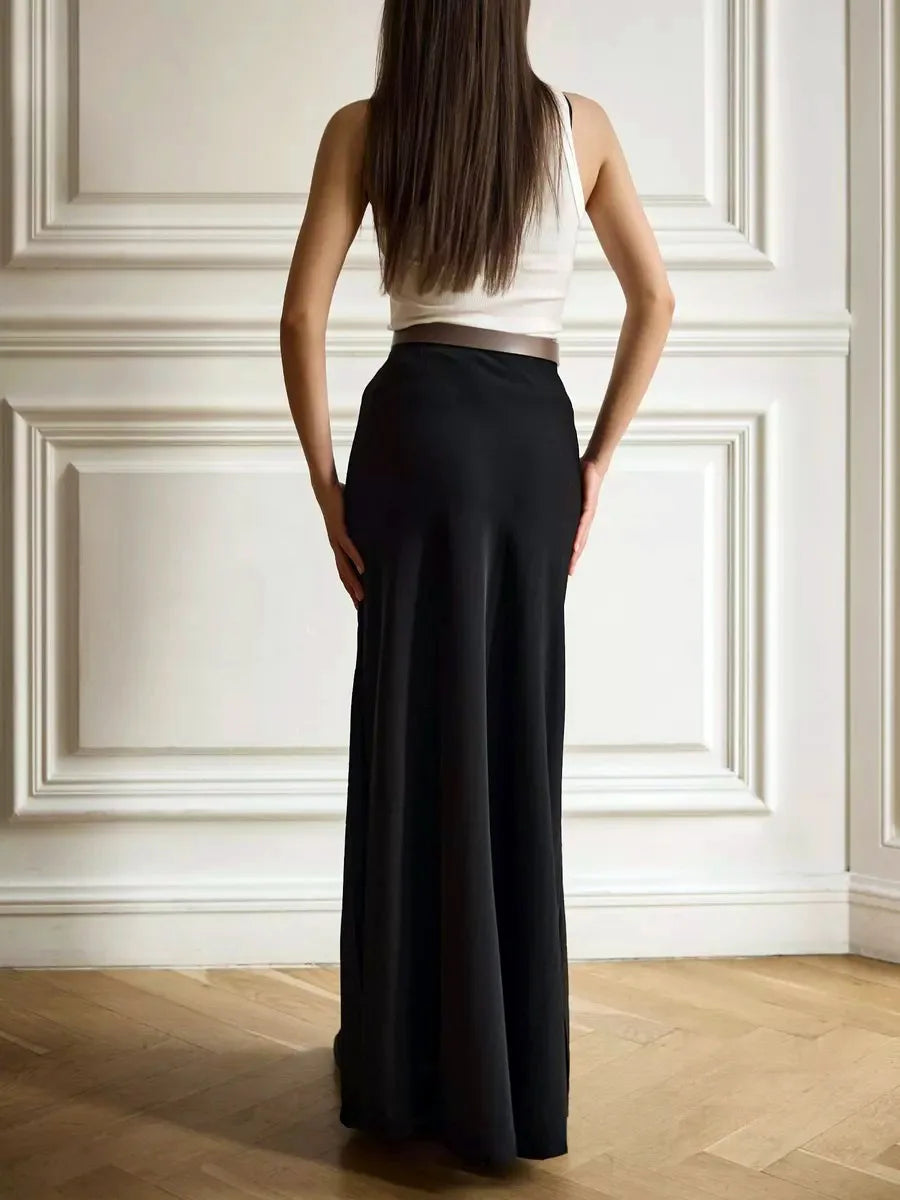 Evelisse Satin Fishtail Maxi Skirt