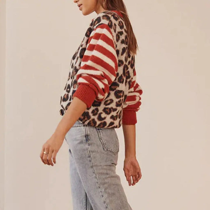 Chloe Leopard Striped Top