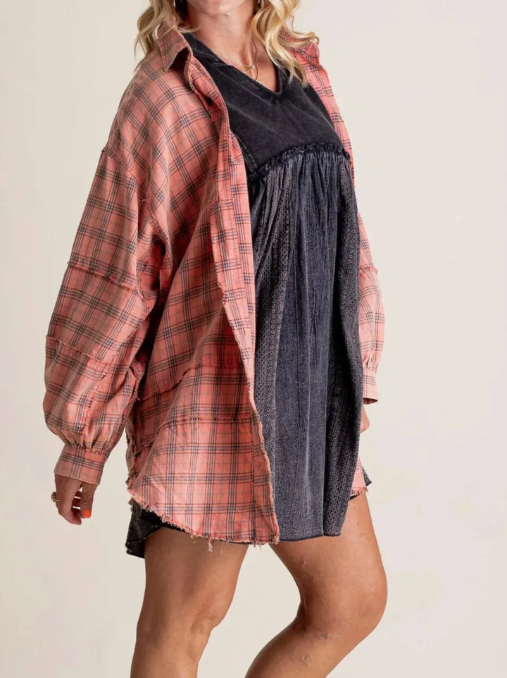 Linora Oversized Plaid Flannel Shirt