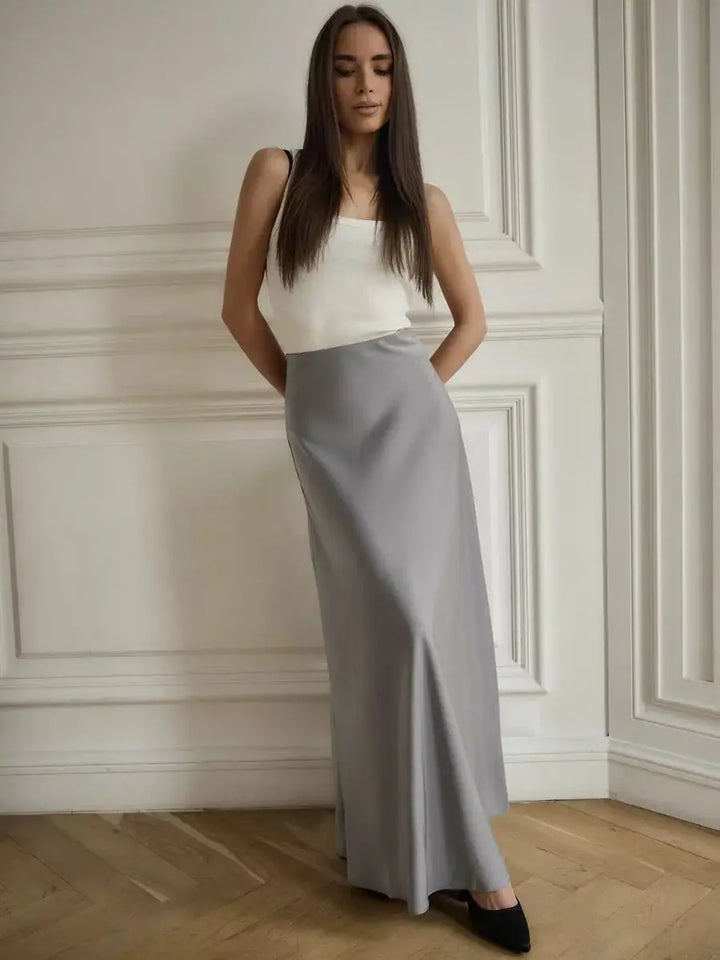 Evelisse Satin Fishtail Maxi Skirt