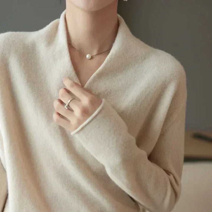 Vivienne Wrap Neck Knit Sweater Top