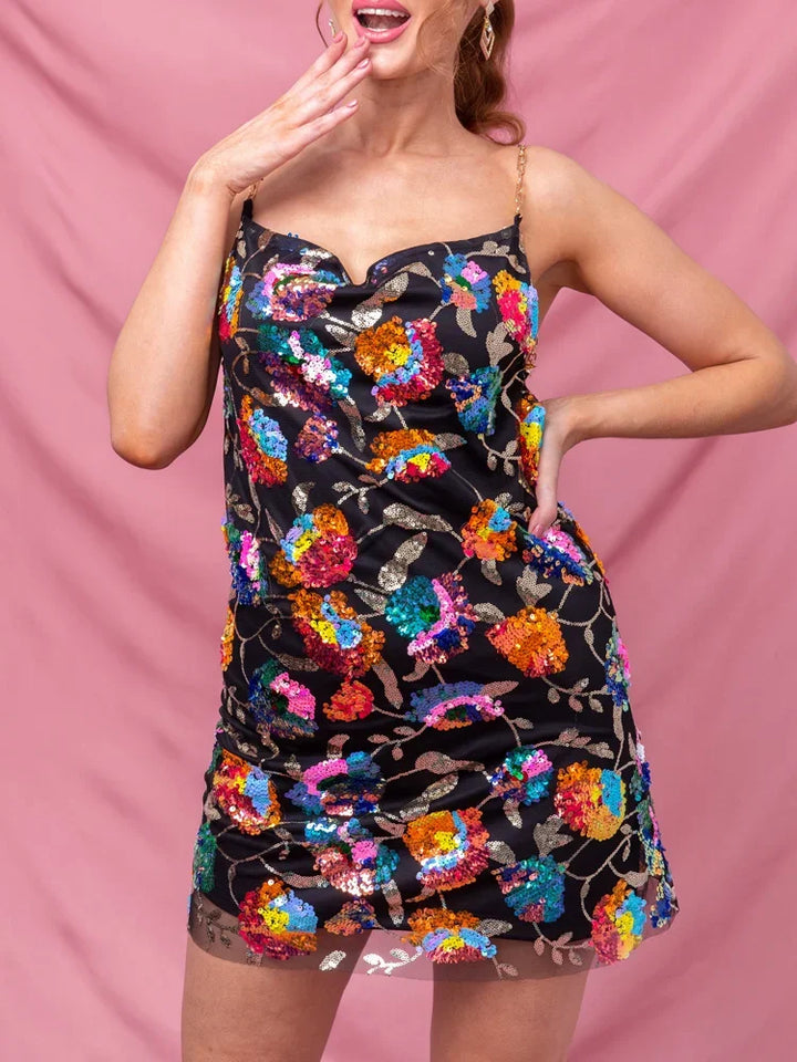 Floral Spaghetti Strap A-Line Summer Dress