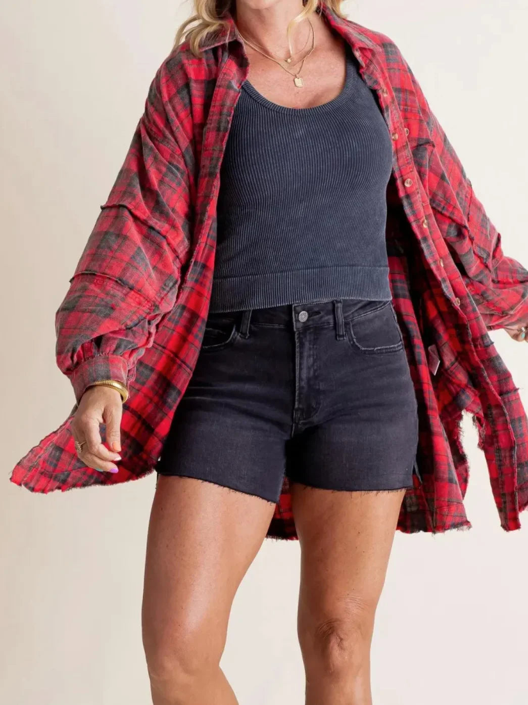 Linora Oversized Plaid Flannel Shirt