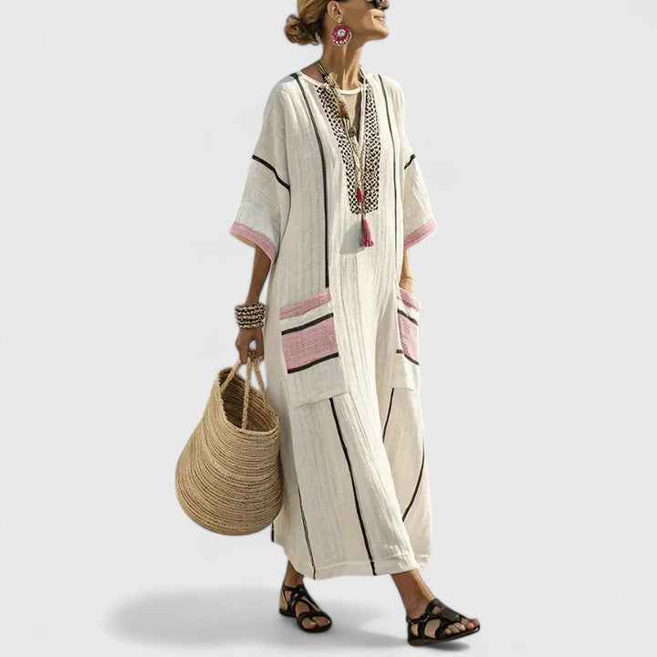 Sage Striped Maxi Dress