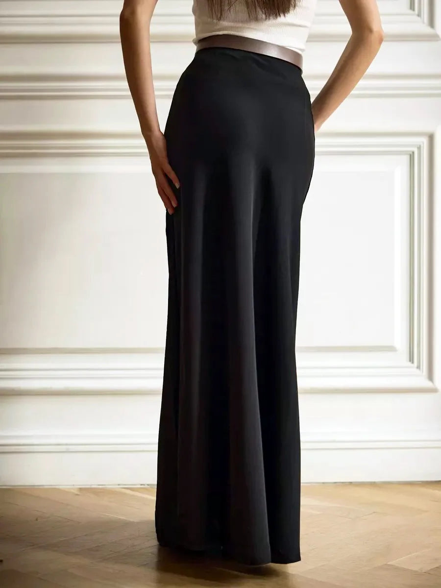 Evelisse Satin Fishtail Maxi Skirt