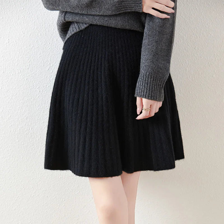 Célestine Merino Pleated Mini Skirt