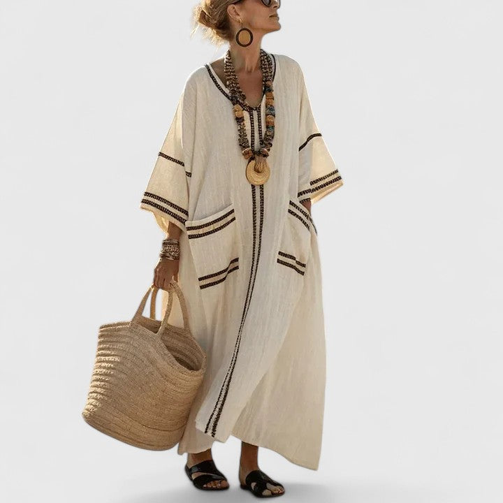 Sage Striped Maxi Dress
