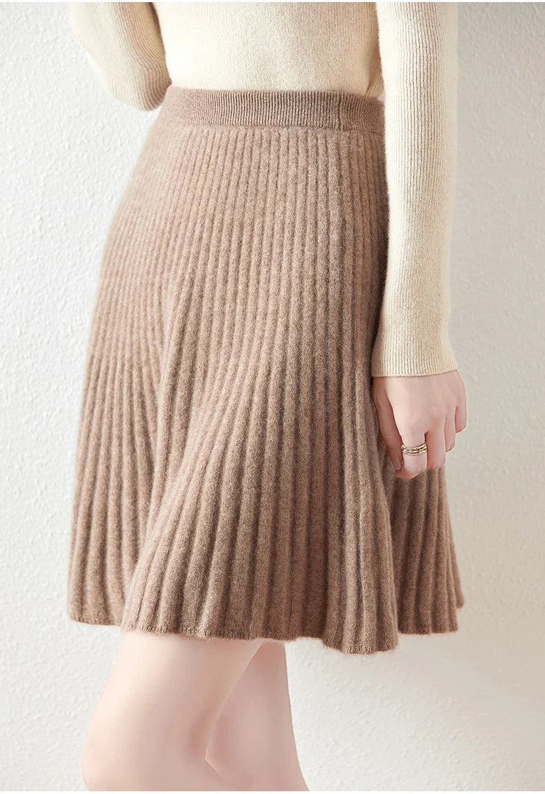 Célestine Merino Pleated Mini Skirt