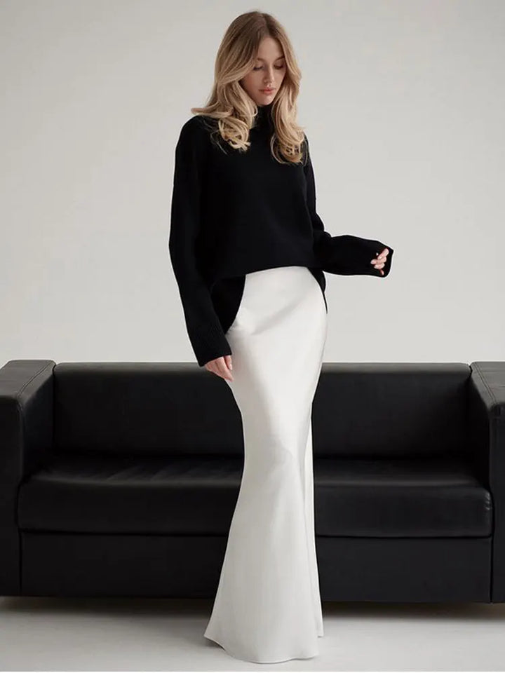 Evelisse Satin Fishtail Maxi Skirt