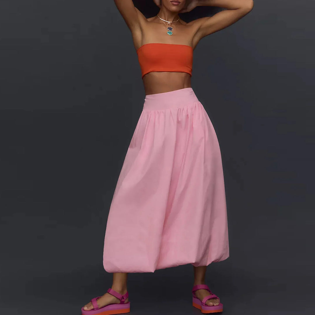 Maravelle Flare Balloon Hem Skirt