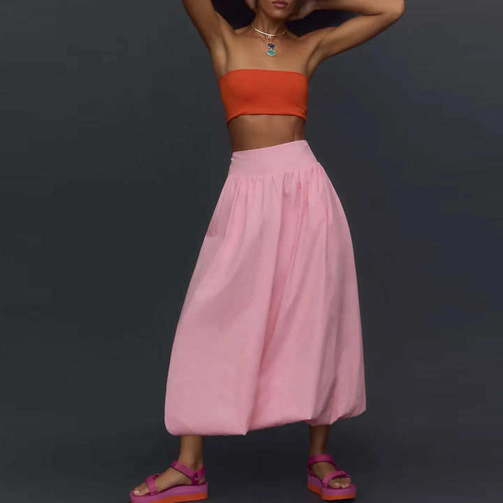 Maravelle Flare Balloon Hem Skirt