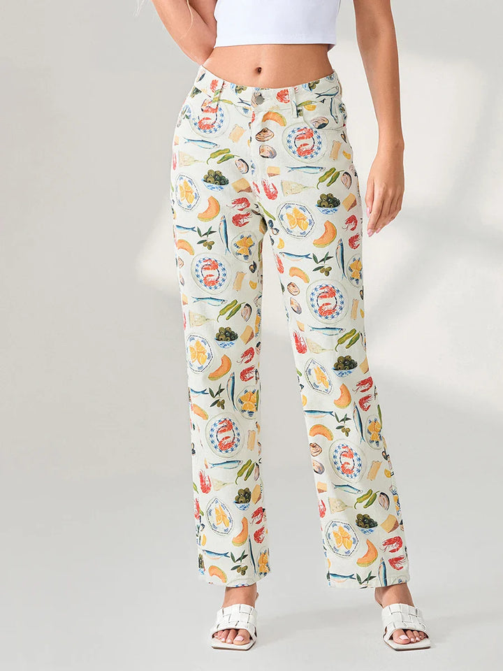 Maribelle Printed Straight Leg Jeans