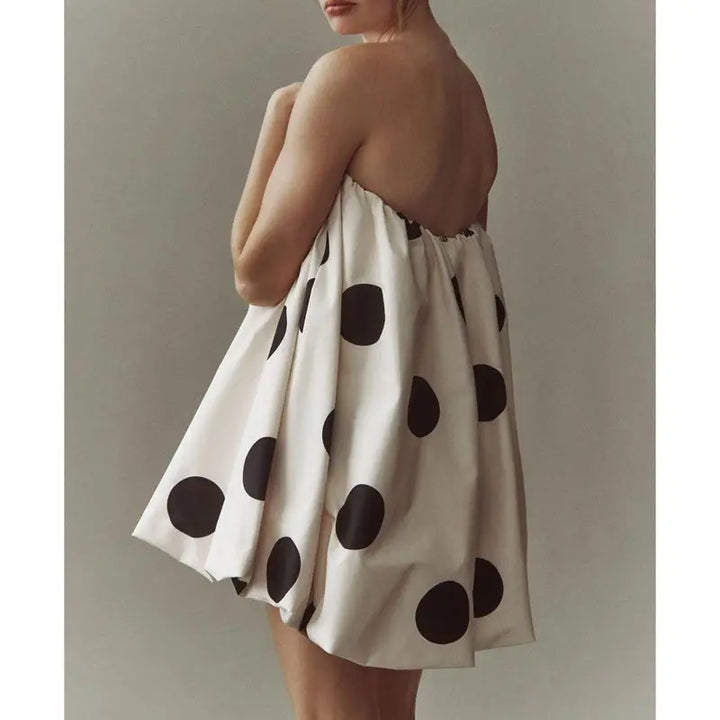 Vivienne Polka Dot Strapless Bubble Mini Dress
