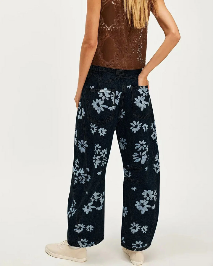 Linnea Floral Tapestry Wide Leg Jeans