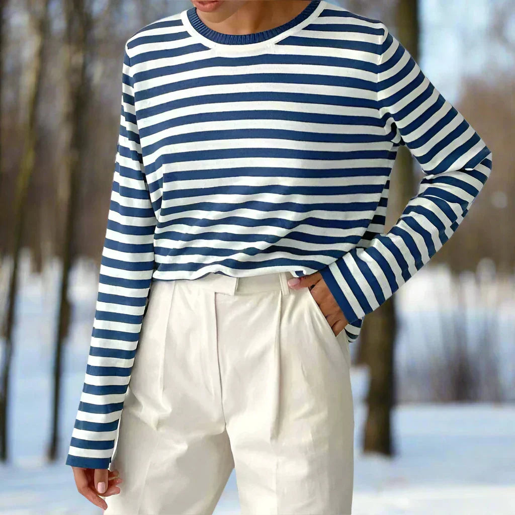 Rosalie Striped Long Sleeve Knit Top
