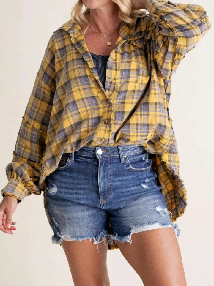 Linora Oversized Plaid Flannel Shirt