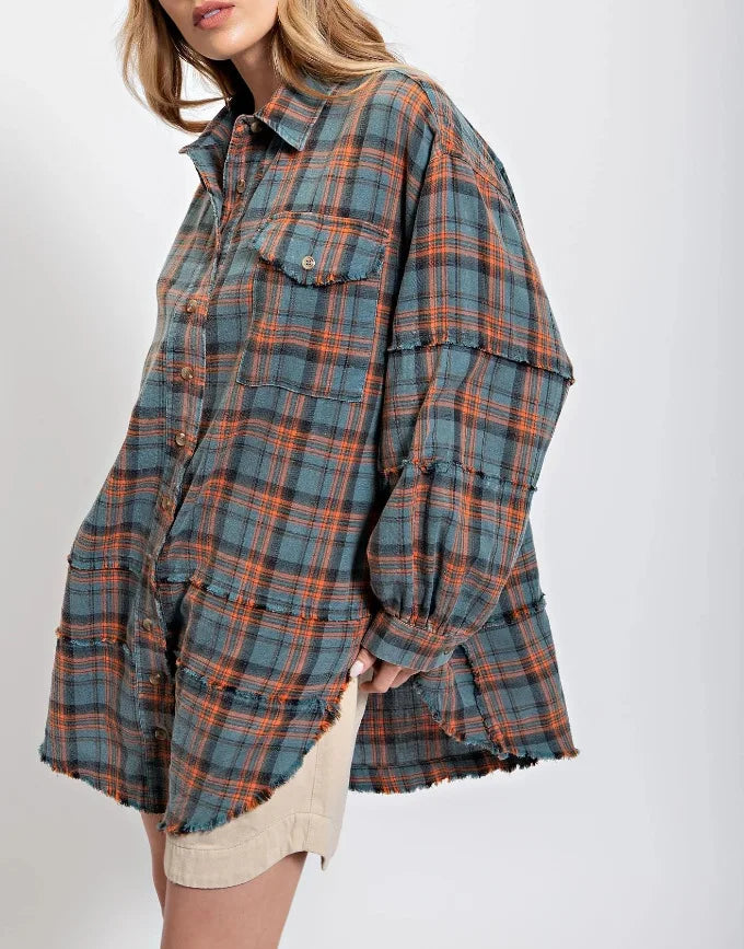 Linora Oversized Plaid Flannel Shirt