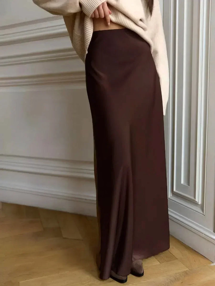 Evelisse Satin Fishtail Maxi Skirt