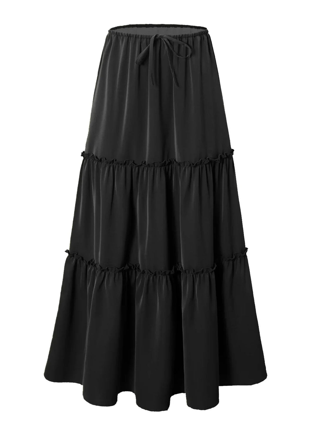 Elarie Floral Drawstring Maxi Skirt