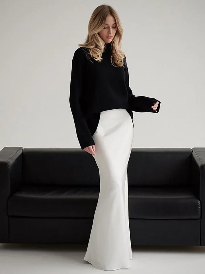 Evelisse Satin Fishtail Maxi Skirt