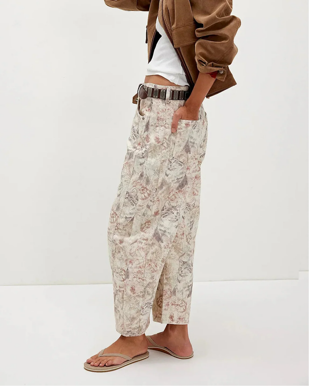 Linnea Floral Tapestry Wide Leg Jeans