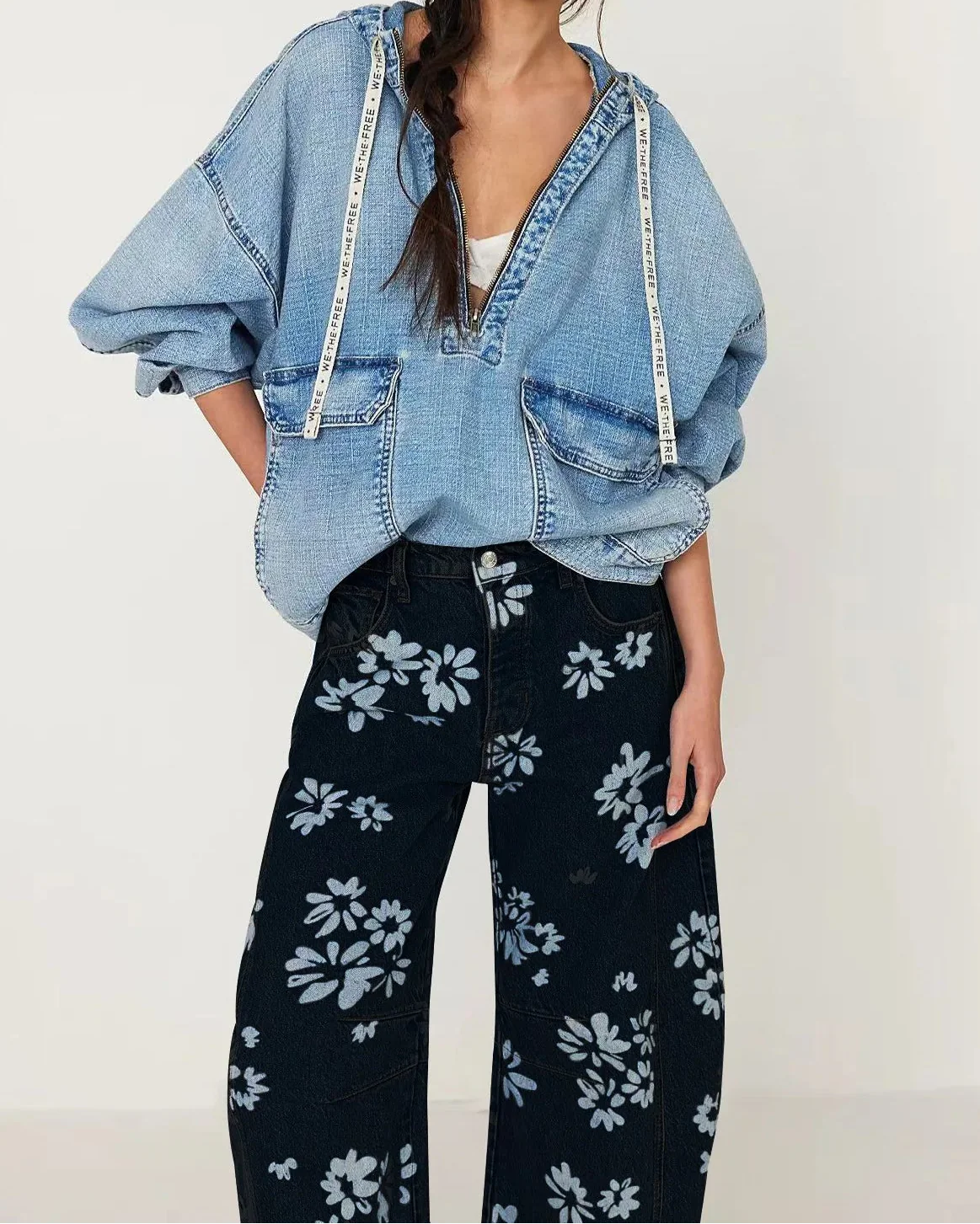 Linnea Floral Tapestry Wide Leg Jeans