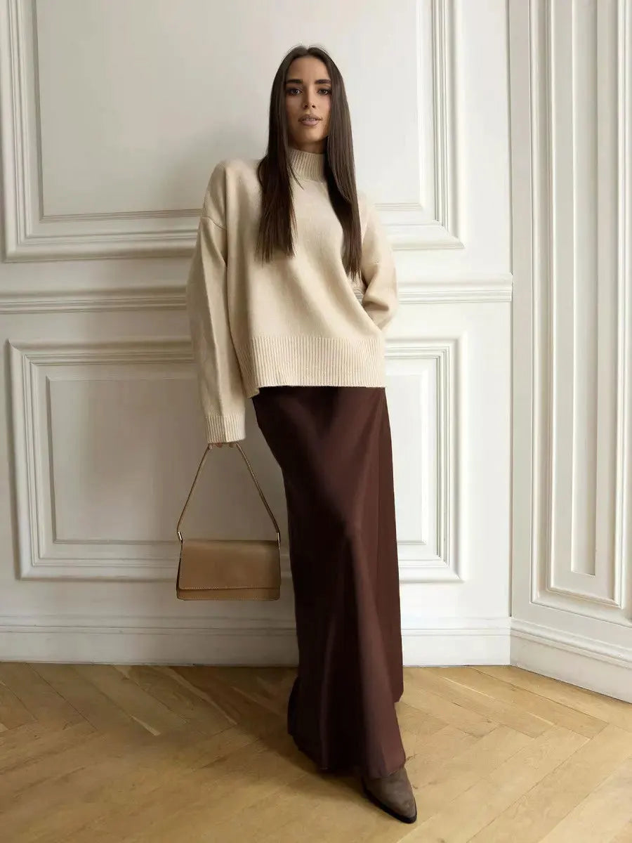 Evelisse Satin Fishtail Maxi Skirt