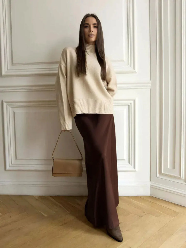 Evelisse Satin Fishtail Maxi Skirt
