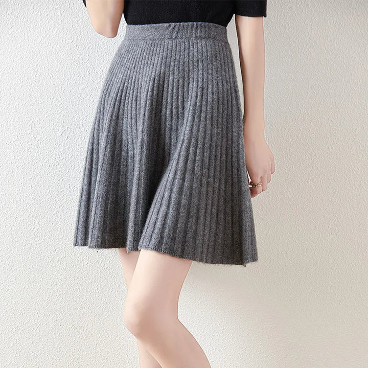 Célestine Merino Pleated Mini Skirt