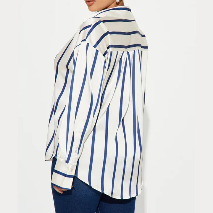 Serelisse Satin Stripe Button Shirt