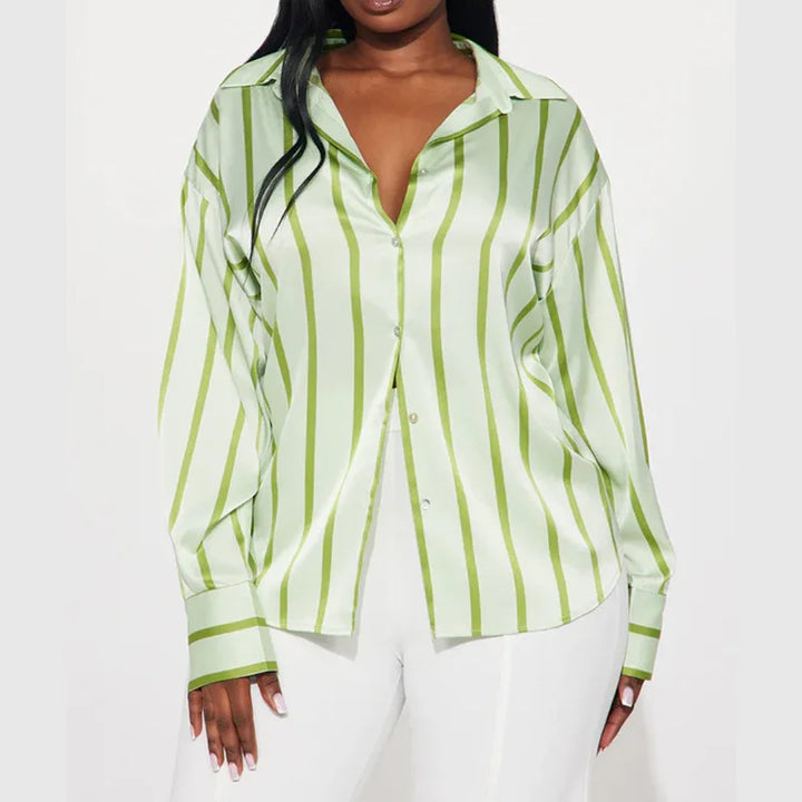 Serelisse Satin Stripe Button Shirt