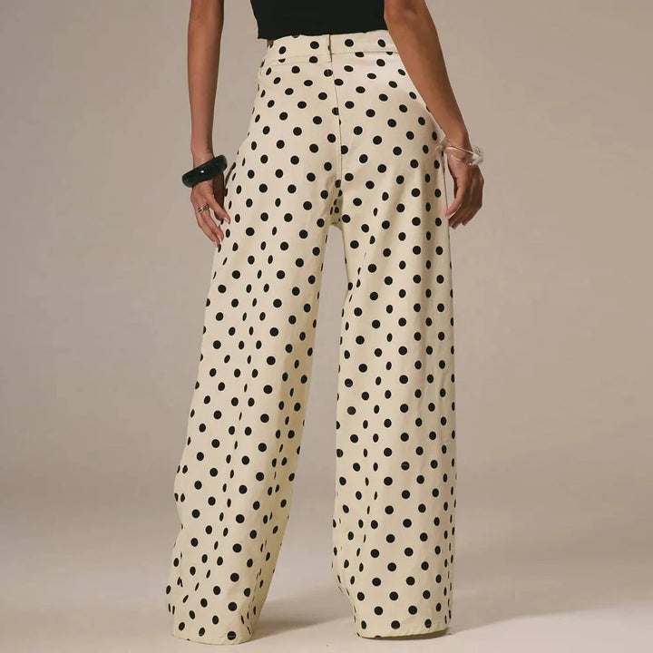 Elodie Polka Dot Wide-Leg Trouser