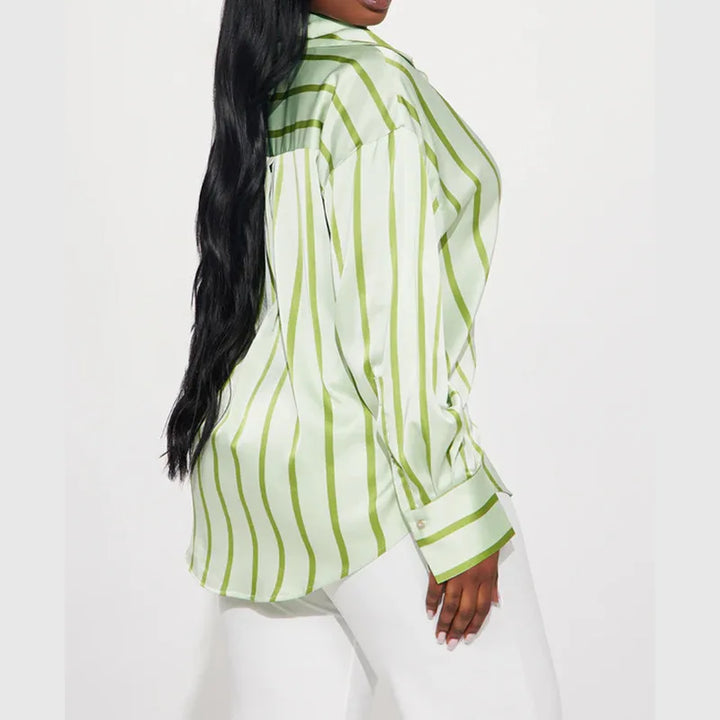 Serelisse Satin Stripe Button Shirt