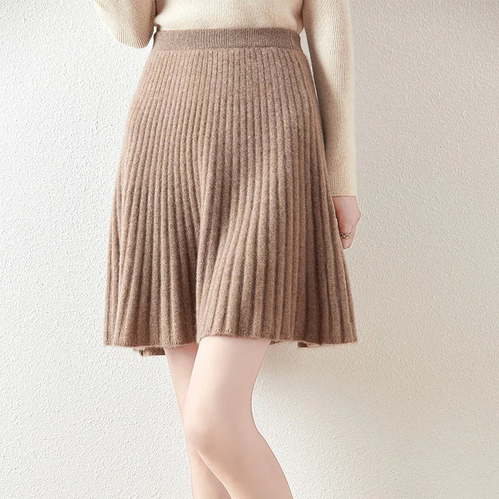 Célestine Merino Pleated Mini Skirt