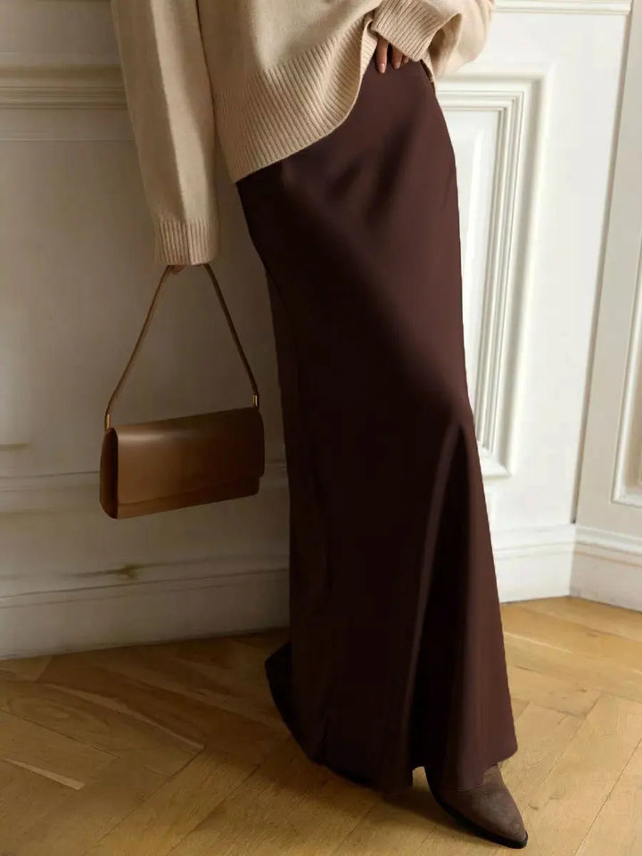 Evelisse Satin Fishtail Maxi Skirt