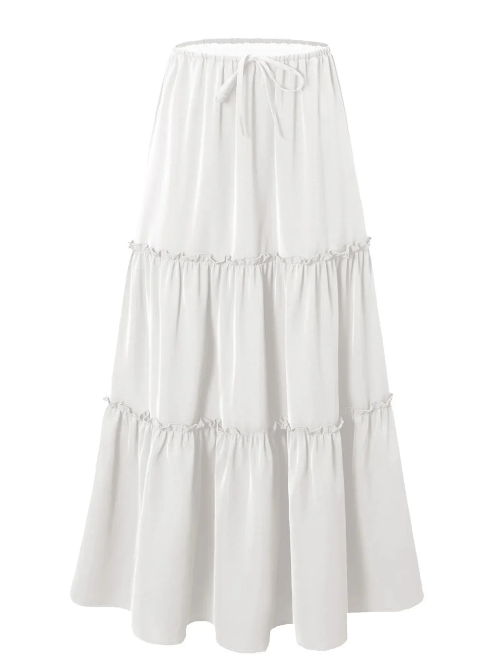 Elarie Floral Drawstring Maxi Skirt