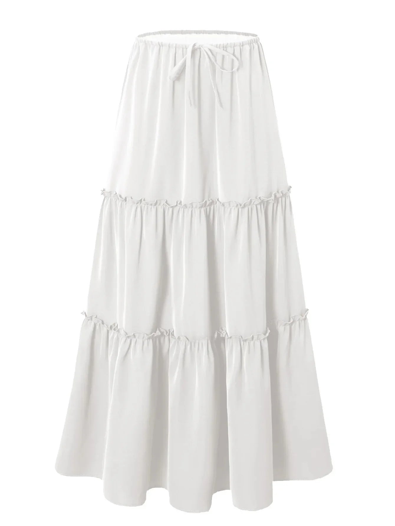 Elarie Floral Drawstring Maxi Skirt