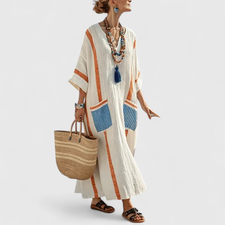 Sage Striped Maxi Dress