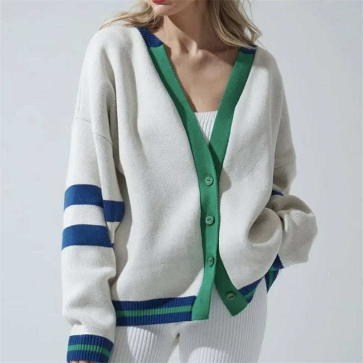 Linnea Contrast Trim Cotton Cardigan