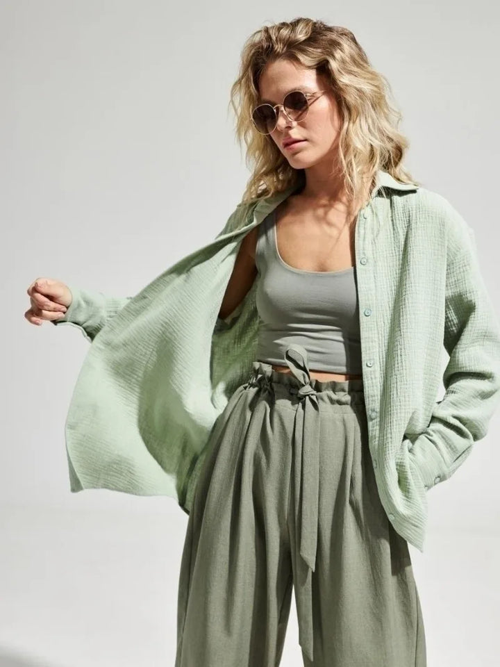 Valencia Crinkled Cotton Summer Shirt