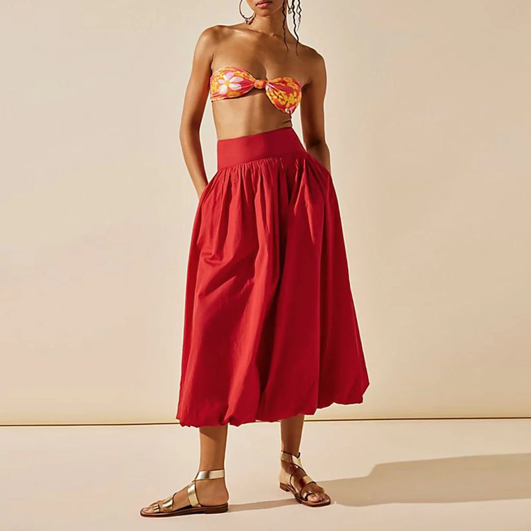 Maravelle Flare Balloon Hem Skirt