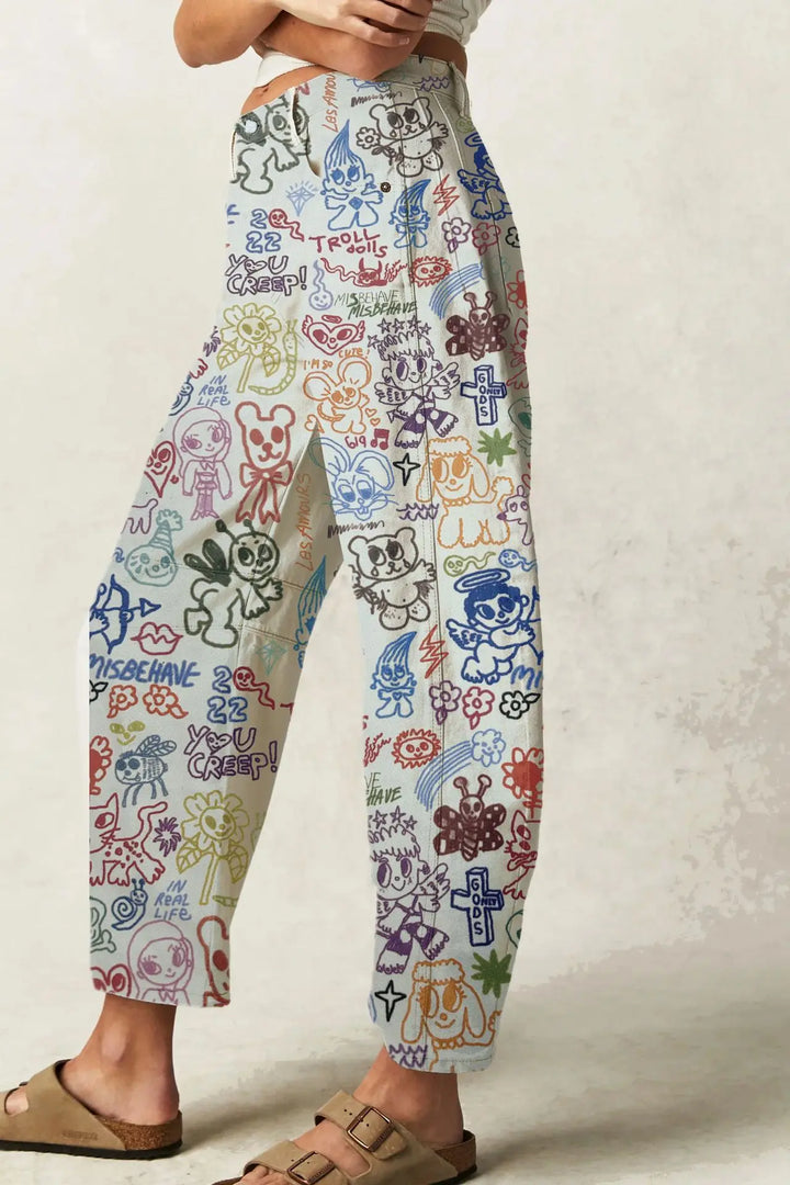 Linnea Floral Tapestry Wide Leg Jeans