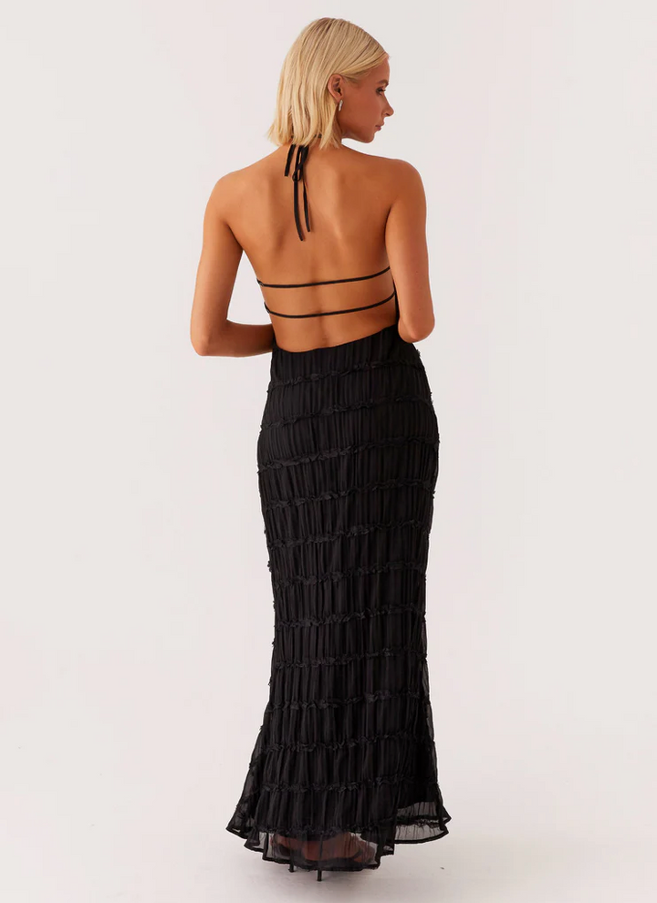 Selene Textured Halter Maxi Dress