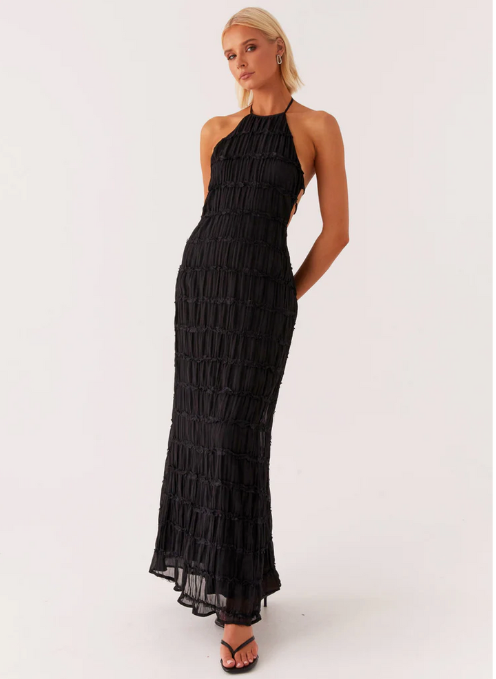 Selene Textured Halter Maxi Dress