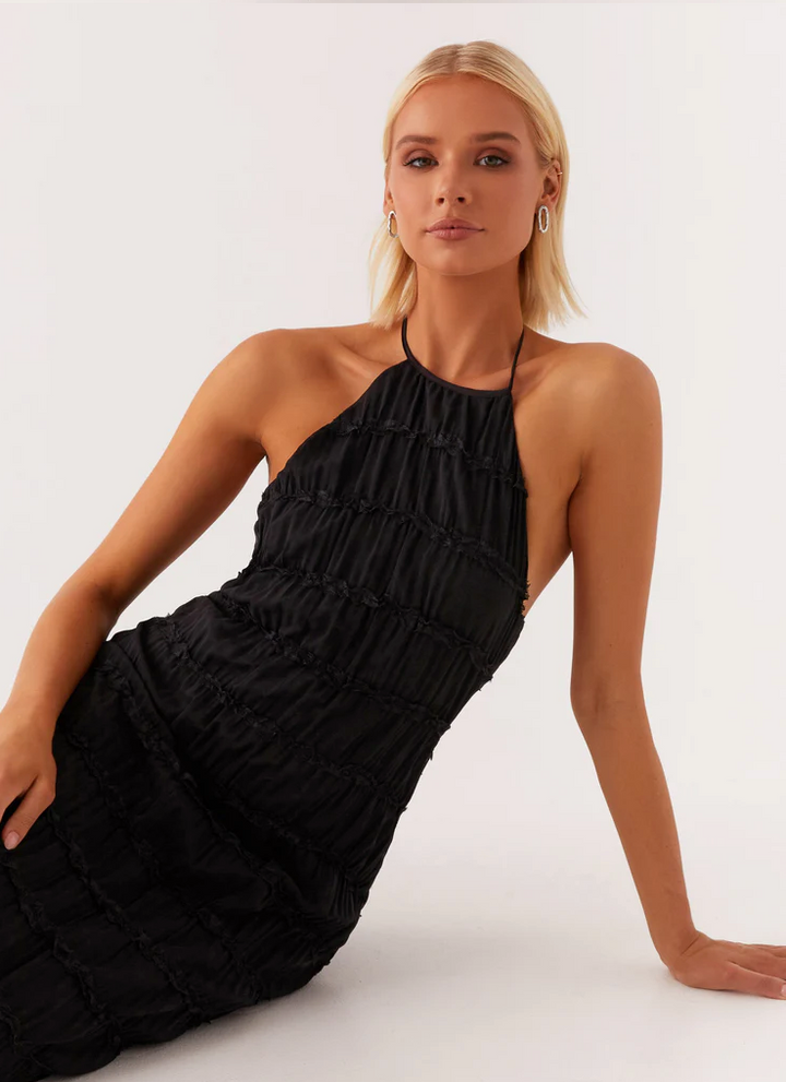 Selene Textured Halter Maxi Dress